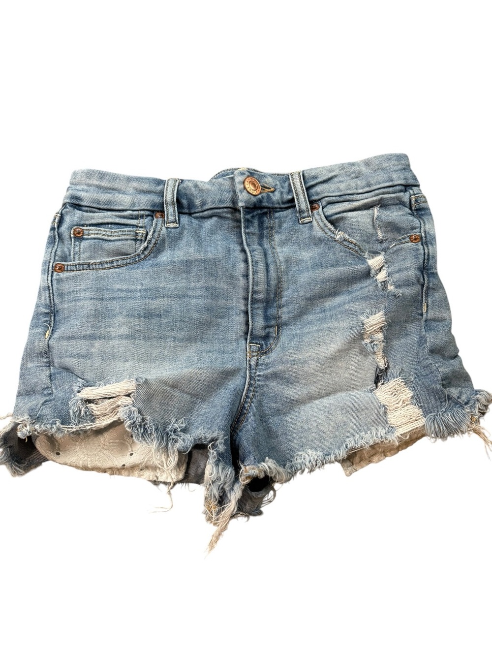 American Eagle Curvy Hi-Rise Shortie Denim Shorts.  Size 6
